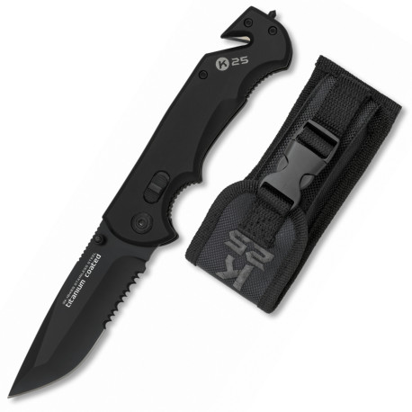 3T. 9 cm. hoja Navaja K25 SEGURIDAD negra