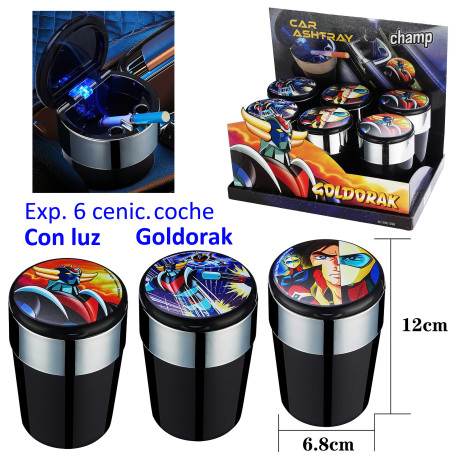 3T. Expositor con 6 ceniceros coche con led «Champ» Goldorak