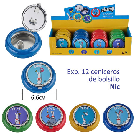 3T. Expositor con 12 ceniceros bolsillo «Champ» Nic