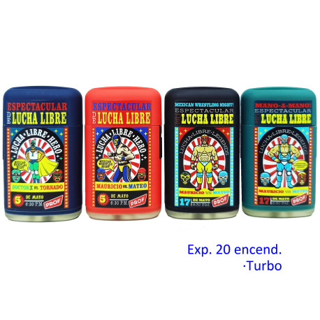 3T. Expositor con 20 encendedores turbo «Prof» Lucha libre