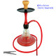 5T. 54 cm Shisha roja de aluminio con base de cristal