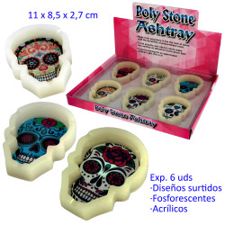 1T. Expositor con 6 ceniceros acrílicos fosforescentes