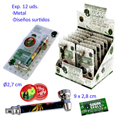 1T. Expositor con 12 sets pipa y grinder