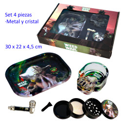 1T. Set con pipa, grinder, bandeja y cenicero