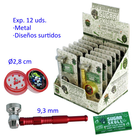 1T. Expositor con 12 sets pipa y grinder
