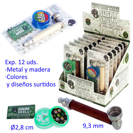 1T. Expositor con 12 sets pipa y grinder