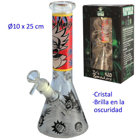 5T. 25 cm Bong de cristal brilla en la oscuridad