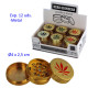 1T. Ø4 cm. Expositor con 12 grinders de metal