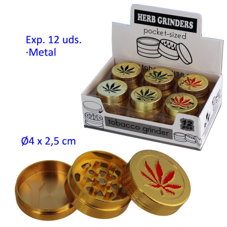 1T. Ø4 cm. Expositor con 12 grinders de metal