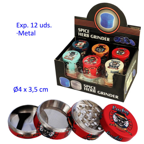 1T. Ø4 cm. Expositor con 12 grinders de metal
