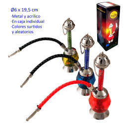 1T. 19,5 cm. Shisha in assorted colour (green, blue, red)