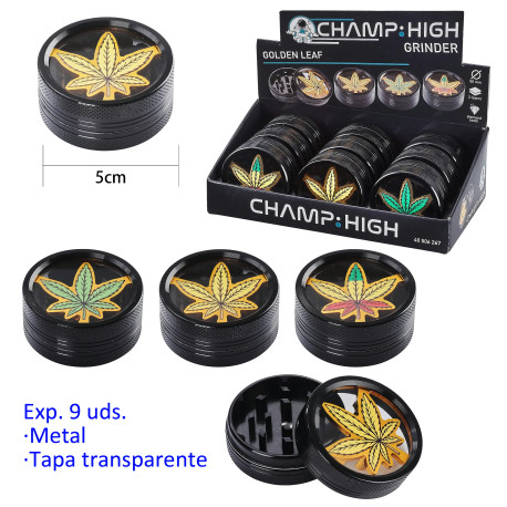 3T. Expositor con 9 grinders «CHAMP-HIGH» Golden Leaf