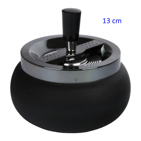3T. Cenicero automático negro 13 cm.