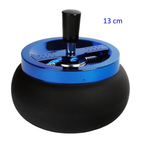 3T. Cenicero automático negro/azul 13 cm.