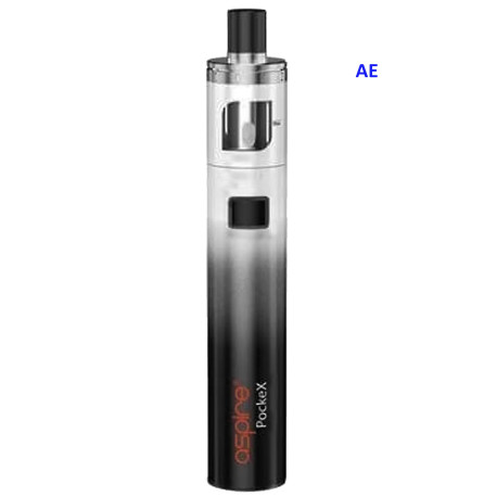 4T. Black White Gradient «Aspire PockeX Pocket AIO»  Starter Kit con repuestos y accesorios