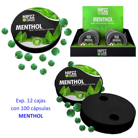 3T. Expositor con 12 Cajas con 100 cápsulas Menthol para cigarrillos