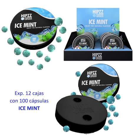 3T. Expositor con 12 Cajas con 100 cápsulas Ice Mint para cigarrillos