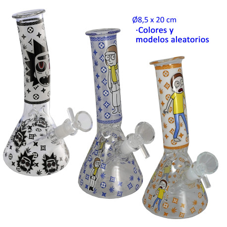 1T. 20 cm. Bong de cristal «Morty» modelos aleatorios