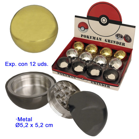 1T. Ø5,2 cm. Expositor con 12 grinders de metal
