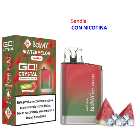 5T. Watermelon 20 mg. «BALMY GO CRYSTAL» 3x2 Vaper desechable