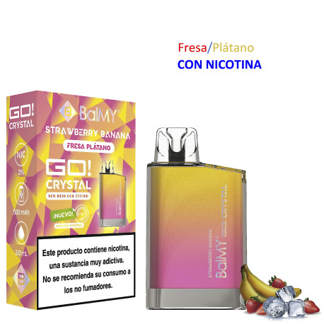 5T. Strawberry-Banana 20 mg. «BALMY GO CRYSTAL» 3x2 Vaper desechable