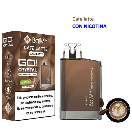 5T. Coffee Latte 20 mg. «BALMY GO CRYSTAL» 3x2 Vaper desechable