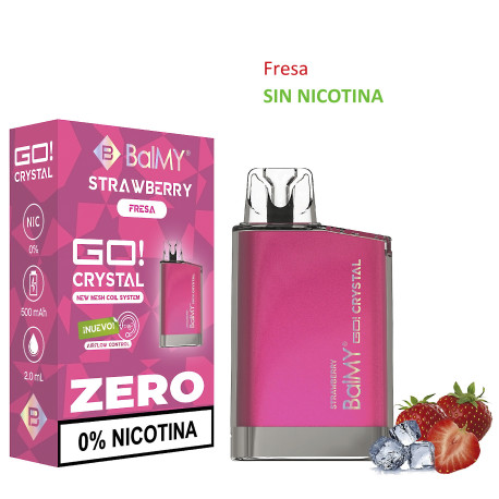 5T. Strawberry 0 mg. «BALMY GO CRYSTAL» 3x2 Vaper desechable