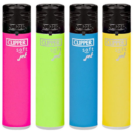 4T. Clipper «JET FLAME SOFT TOUCH FLUO»  Exp. 48 encendedores