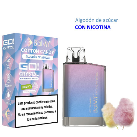 5T. Cotton Candy 20 mg. «BALMY GO CRYSTAL» 3x2 Vaper desechable