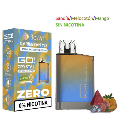 5T. Caribbean Mix 0 mg. «BALMY GO CRYSTAL» 3x2 Vaper desechable