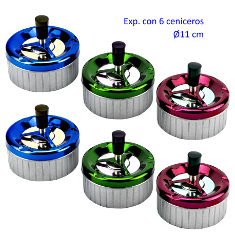 3T. Expositor con 6 ceniceros automáticos 11 cm.