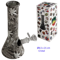 1T. 21 cm Bong de cristal «Hoja»