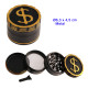 1T. Ø 6,3 cm. Grinder negro/oro 4 partes «Dólar»