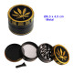 1T. Ø 6,3 cm. Grinder negro/oro 4 partes  «Hoja»