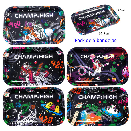 3T. Pack con 5 Bandejas para liar  «Champ High » 27,5 x 17,5 cm.  diseños surtidos