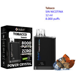 5T.  Tobacco 0 mg. «BALMY POWER CRYSTAL» Vaper desechable