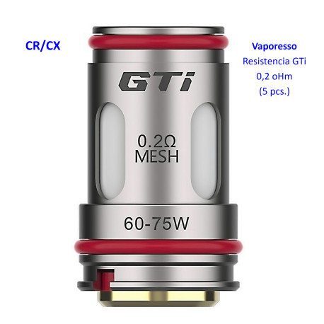 4T. Resistencia GTi (5pcs) - Vaporesso - Ohmios : 0.2 ohm