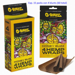 3T. «G-Rollz» hemp wraps «Honey Buzz» Exp. 15 packs con 4 blunts (60 blunts)