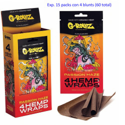 3T. «G-Rollz» hemp wraps «Passion Haze» Exp. 15 packs con 4 blunts (60 blunts)