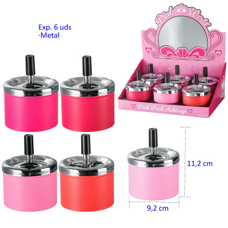 3T. Expositor con 6 ceniceros con pulsador «Pink»