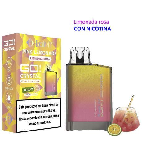 5T. Pink Lemonade 20 mg. «BALMY GO CRYSTAL» 3x2 Vaper desechable