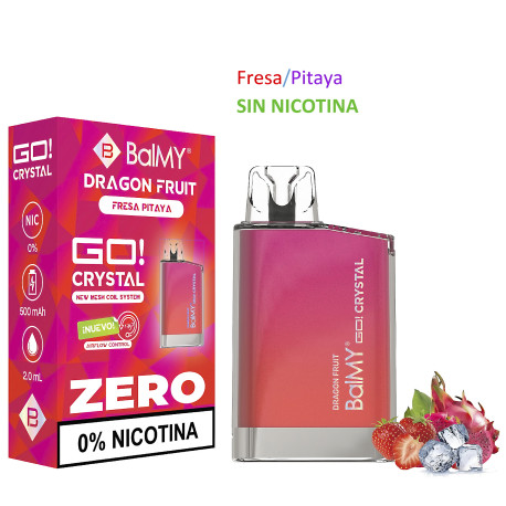 5T. Dragonfruit 0 mg. «BALMY GO CRYSTAL» 3x2 Vaper desechable