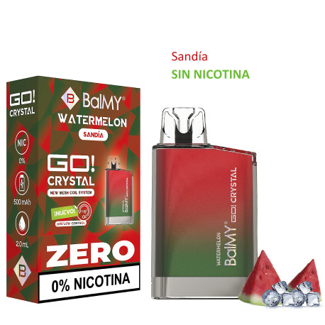 5T. Watermelon 0 mg. «BALMY GO CRYSTAL» 3x2 Vaper desechable