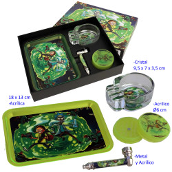 1T. Set con pipa, grinder Ø 6 cm., cenicero y bandeja