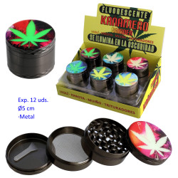 1T. Ø 5 cm. Expositor con 12 trituradores (grinders) «Kañamero» 4 partes
