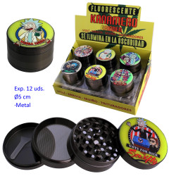 1T. Ø 5 cm. Expositor con 12 trituradores (grinders) «Kañamero» 4 partes