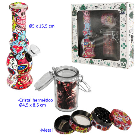5T. Set con bong, grinder y bote