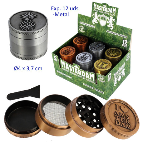 1T. Ø4 cm. Expositor con 12 grinder metálicos 4 partes
