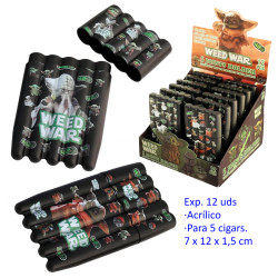 1T. Expositor con 12 guarda cigarros acrílicos para 5 cigarros