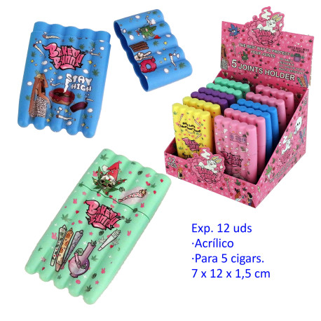1T. Expositor con 12 guarda cigarros acrílicos para 5 cigarros
